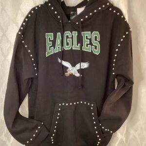 Black Studded NFL Philadelphia Eagles Hoodie